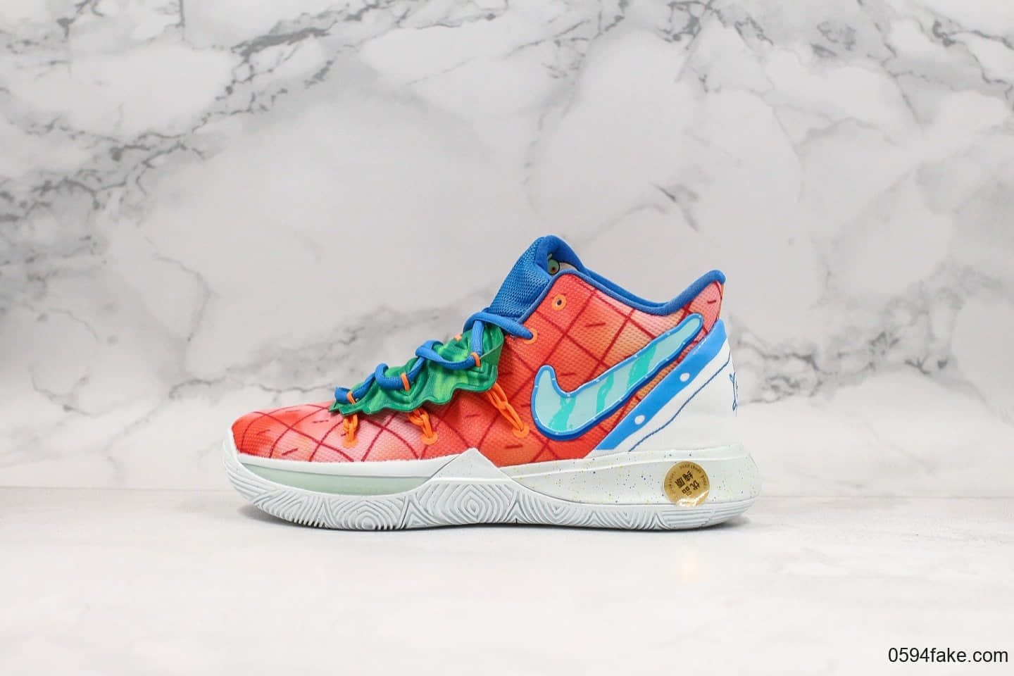 耐克Nike Kyrie 5 x SpongeBob纯原版本欧文5代联名海绵宝宝主题菠萝屋配色内置原厂气垫原盒原标支持实战 (ID:19654) - 图片1