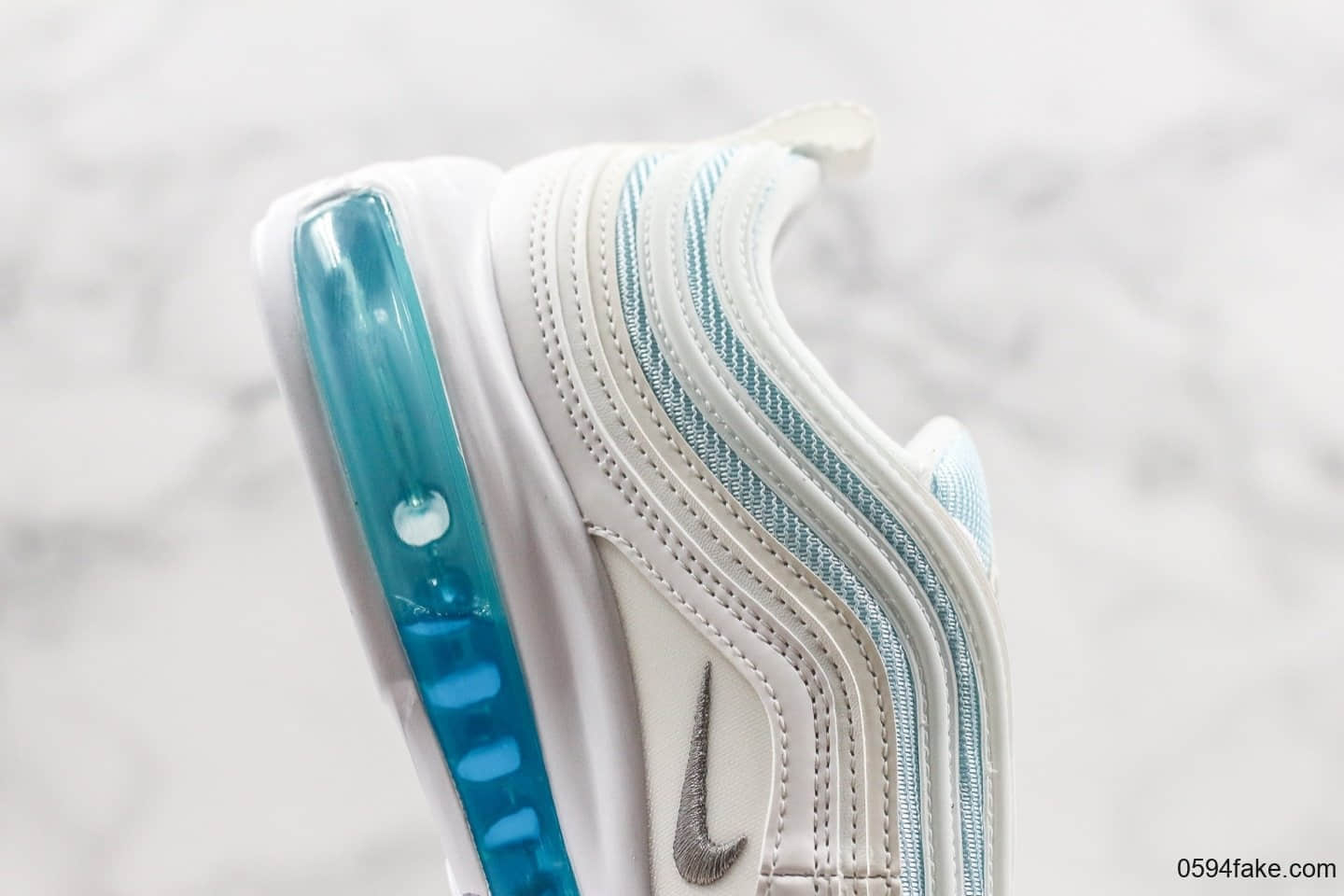 耐克Nike Air Max 97 MSCHF x INRI Jesus Shoes纯原版本耶稣圣水子弹气垫Max 97白蓝液态原厂真气垫 货号:921826-101