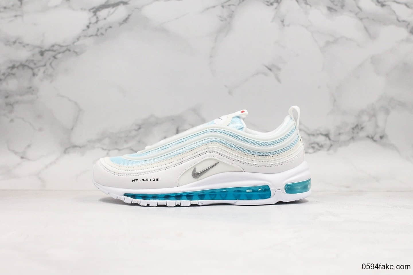 耐克Nike Air Max 97 MSCHF x INRI Jesus Shoes纯原版本耶稣圣水子弹气垫Max 97白蓝液态原厂真气垫 货号:921826-101