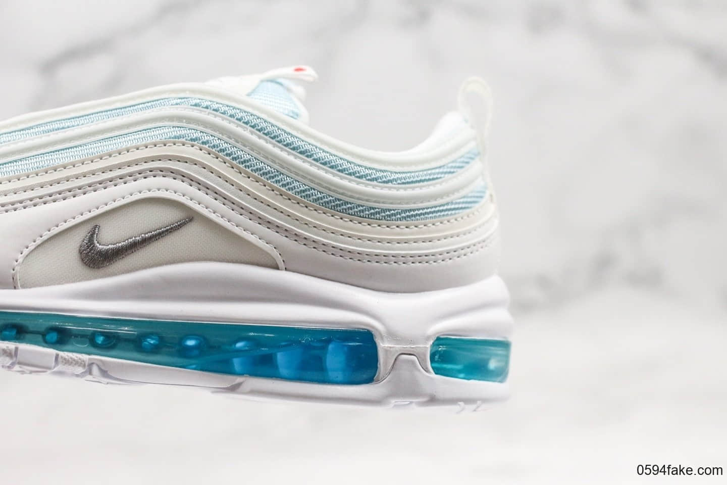 耐克Nike Air Max 97 MSCHF x INRI Jesus Shoes纯原版本耶稣圣水子弹气垫Max 97白蓝液态原厂真气垫 货号:921826-101