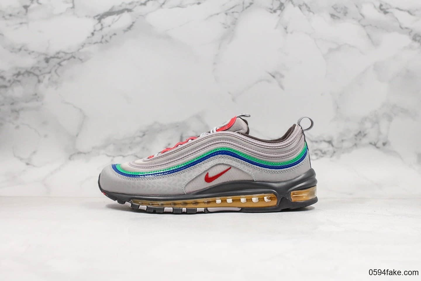耐克Nike Air Max97纯原版本灰蓝绿色子弹气垫任天堂Max97全掌大气垫原鞋开模 货号:CI5012-001