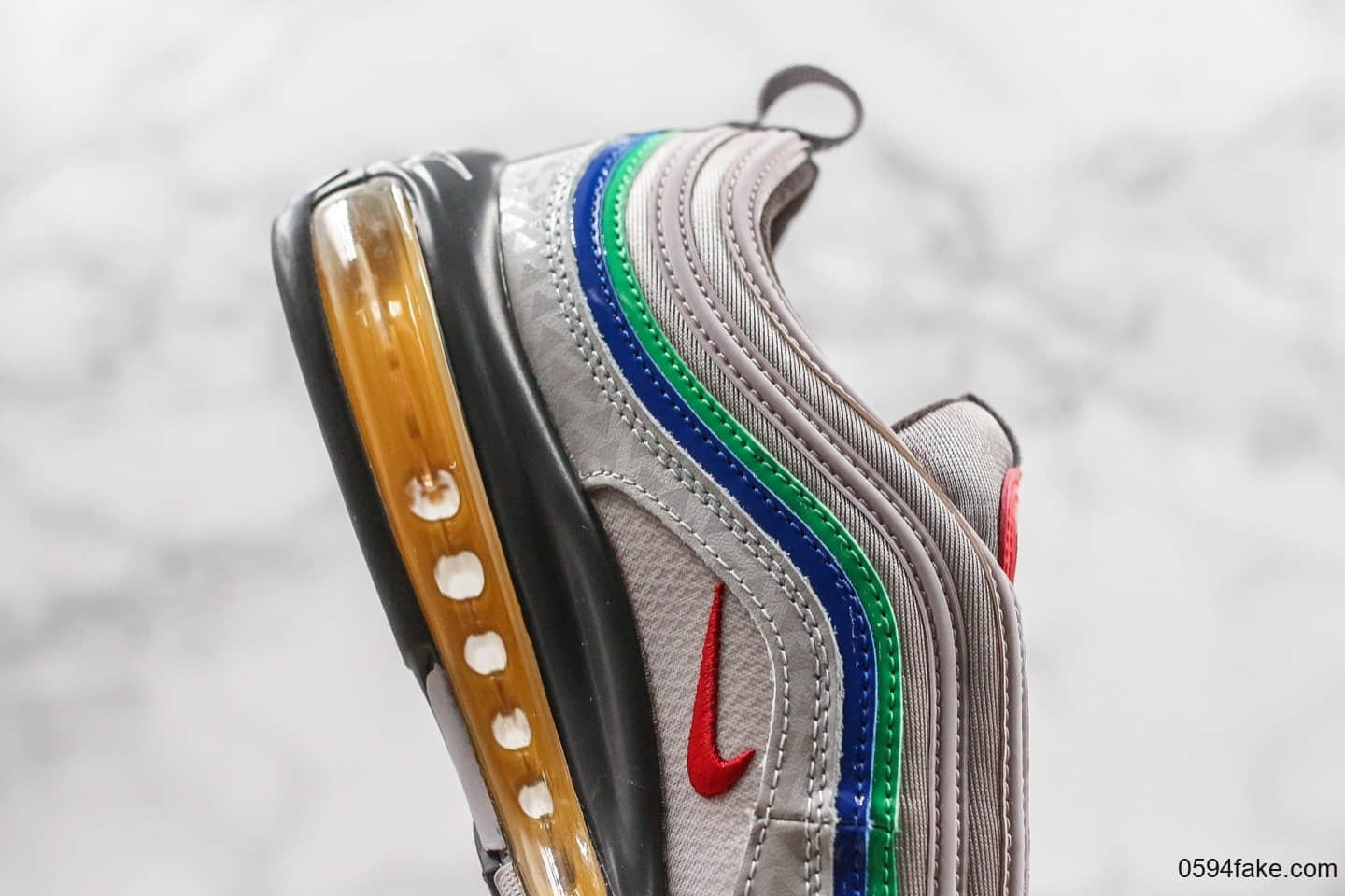耐克Nike Air Max97纯原版本灰蓝绿色子弹气垫任天堂Max97全掌大气垫原鞋开模 货号:CI5012-001