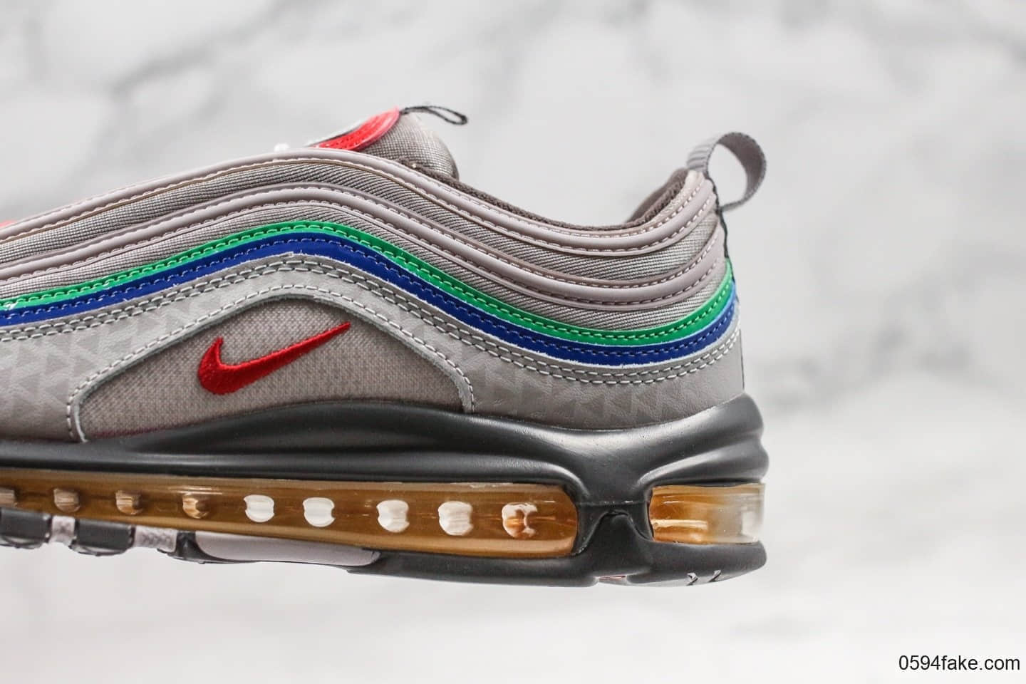 耐克Nike Air Max97纯原版本灰蓝绿色子弹气垫任天堂Max97全掌大气垫原鞋开模 货号:CI5012-001