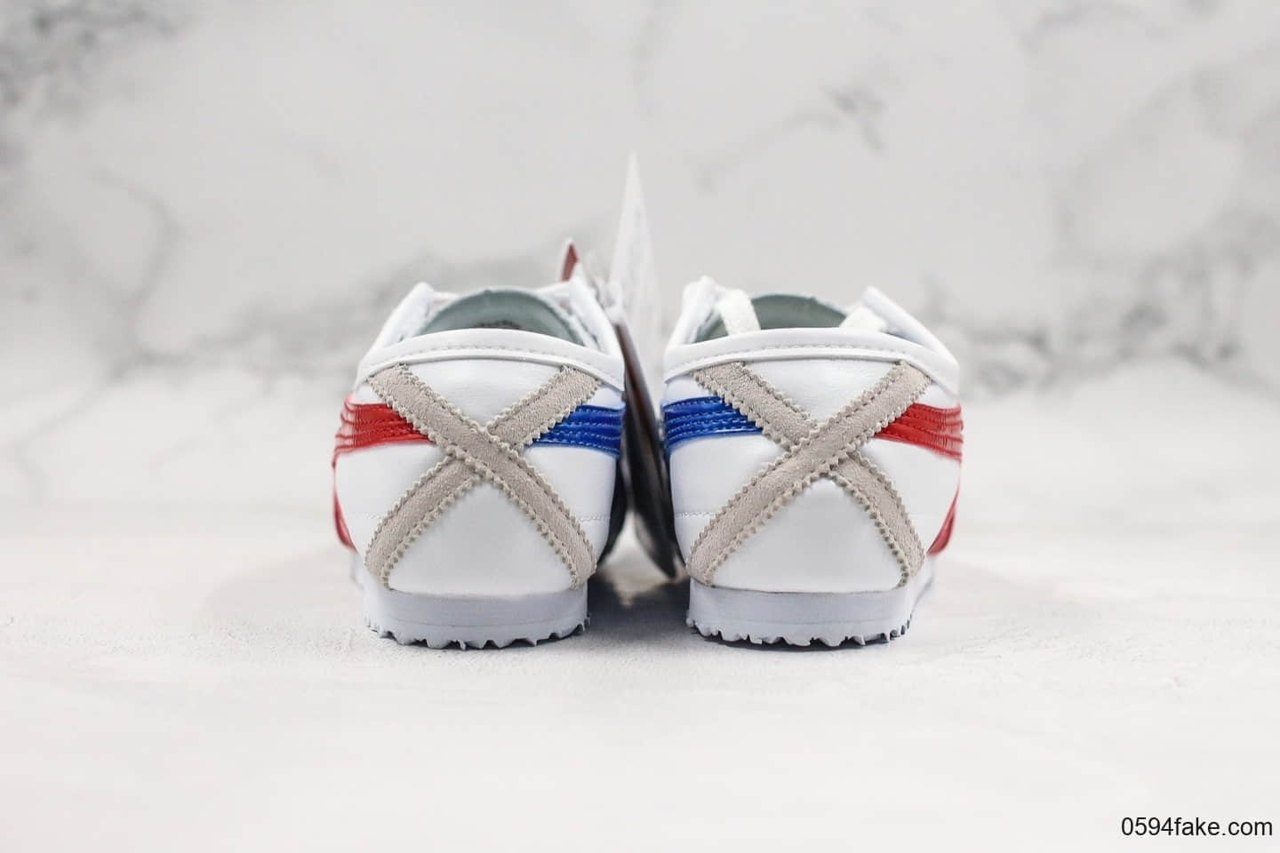 亚瑟士Onitsuka Tiger MEXICO Mid Runner纯原版本鬼冢虎东京限定配色墨西哥中帮系列复古经典百搭休闲皮革慢跑鞋皮革白宝蓝红 货号:1183A656-100