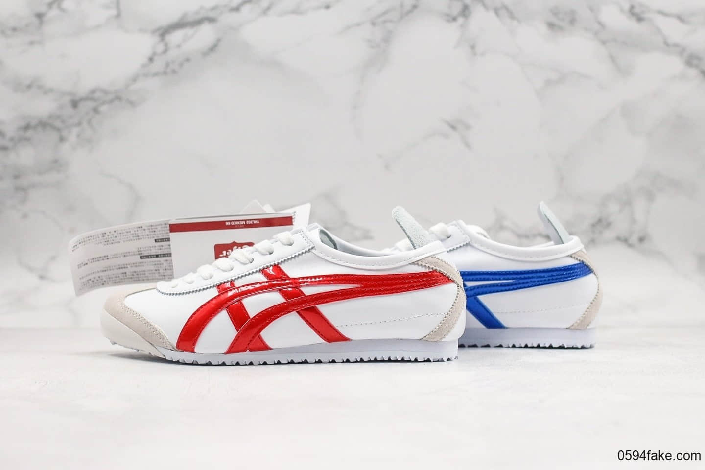亚瑟士Onitsuka Tiger MEXICO Mid Runner纯原版本鬼冢虎东京限定配色墨西哥中帮系列复古经典百搭休闲皮革慢跑鞋皮革白宝蓝红 货号:1183A656-100