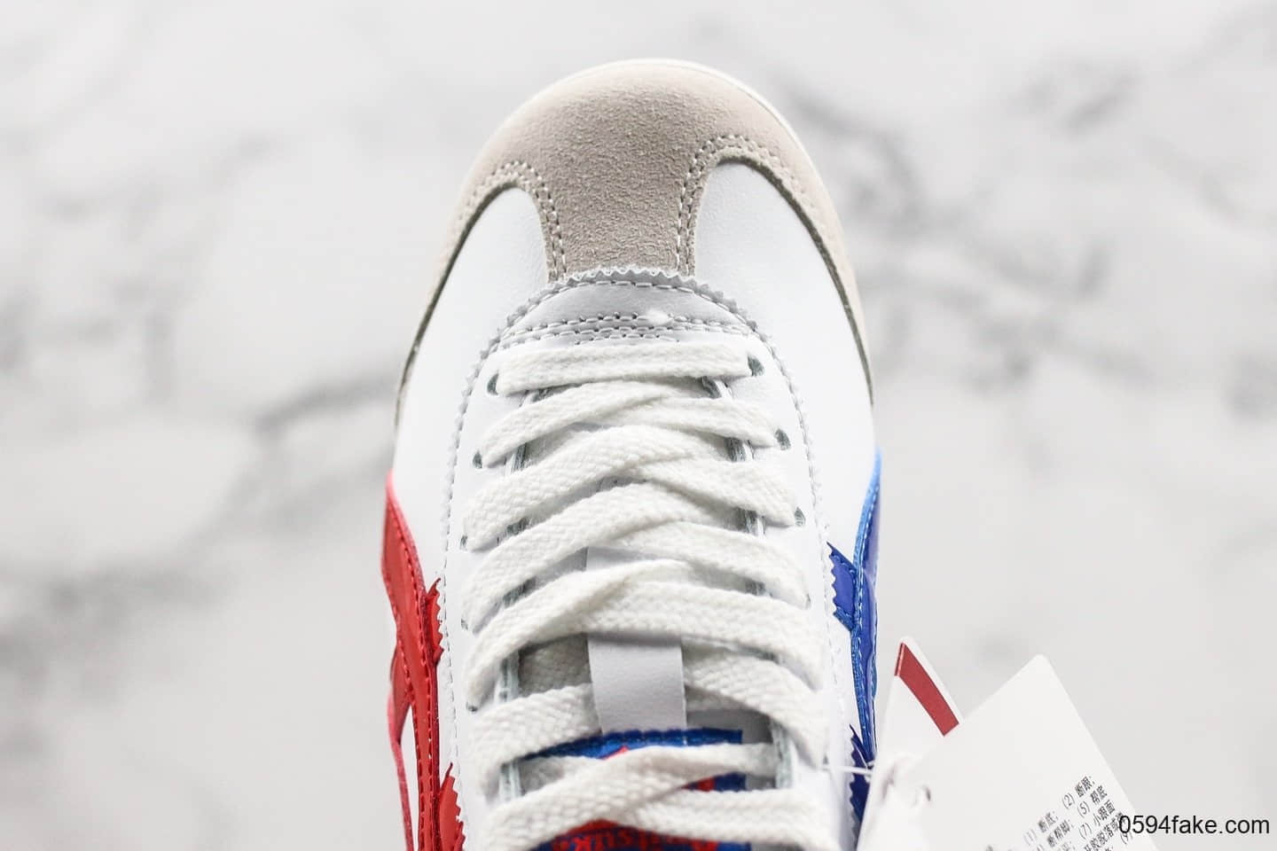 亚瑟士Onitsuka Tiger MEXICO Mid Runner纯原版本鬼冢虎东京限定配色墨西哥中帮系列复古经典百搭休闲皮革慢跑鞋皮革白宝蓝红 货号:1183A656-100