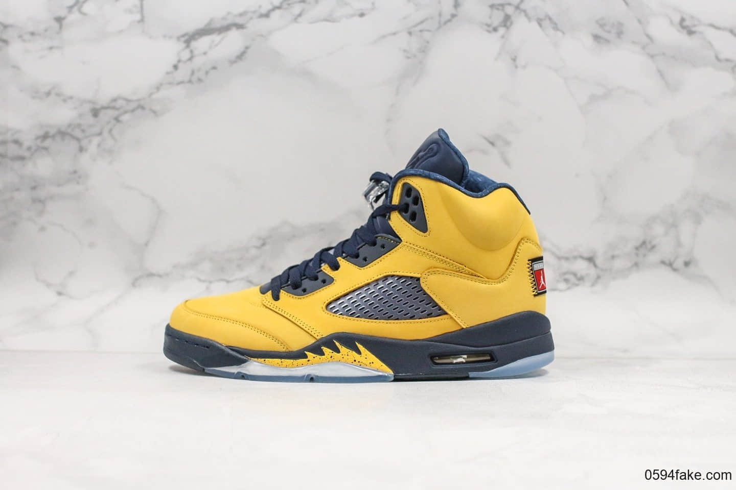 乔丹Air Jordan 5 Inspire密歇根大学黄蓝配色AJ5市面唯一正确版本进口顶级麂皮材质原盒原标原鞋开模实战篮球鞋 (ID:20469) - 图片1