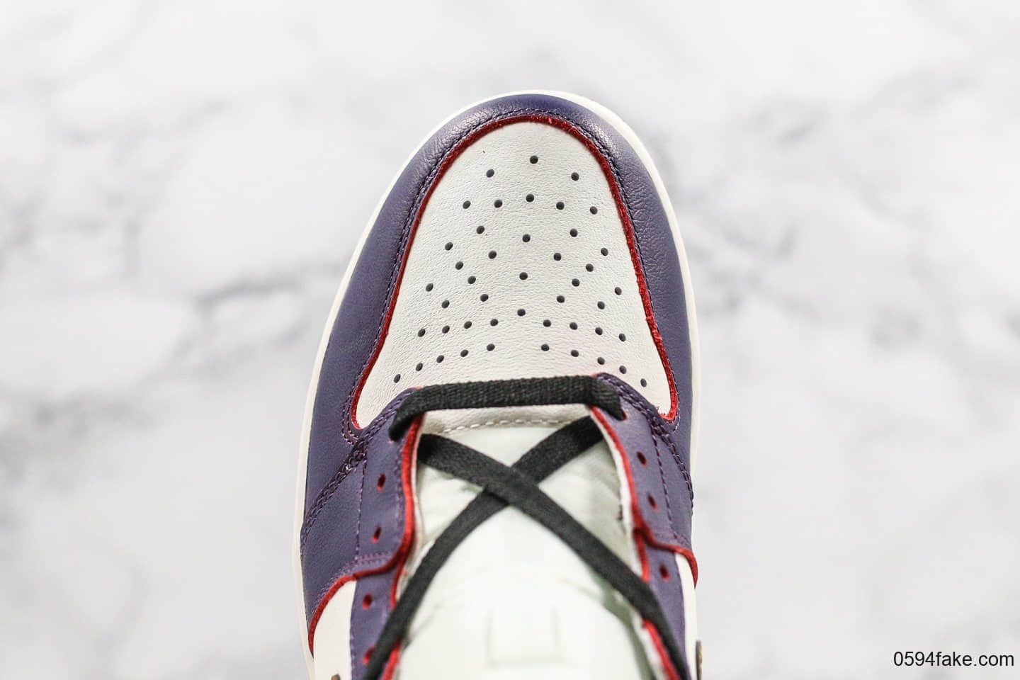 耐克Nike SB x AirJordan1 High OG Court Purple联名款乔1刮刮乐湖人黄紫配色原厂客供皮料原盒原标原鞋开模完美后跟定形 货号：CD6578-507