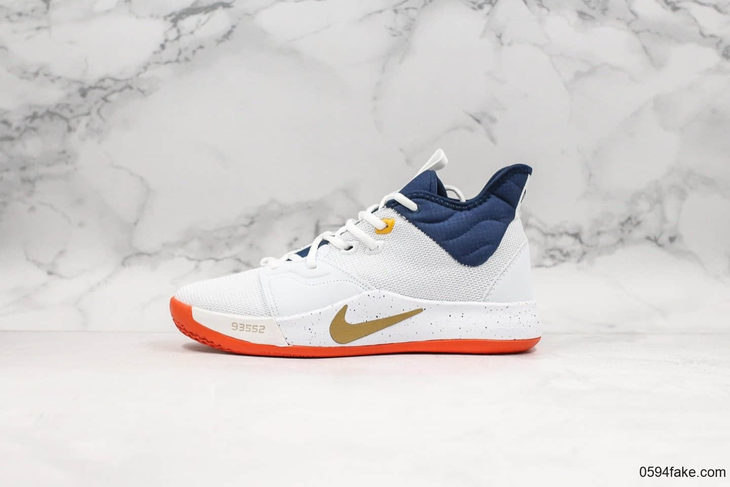 耐克Nike PG3 NASA EP纯原版本保罗乔治三代篮球鞋白蓝配色原盒原标内置ZOOM前掌气垫泡椒实战篮球鞋 货号:AO2608-109