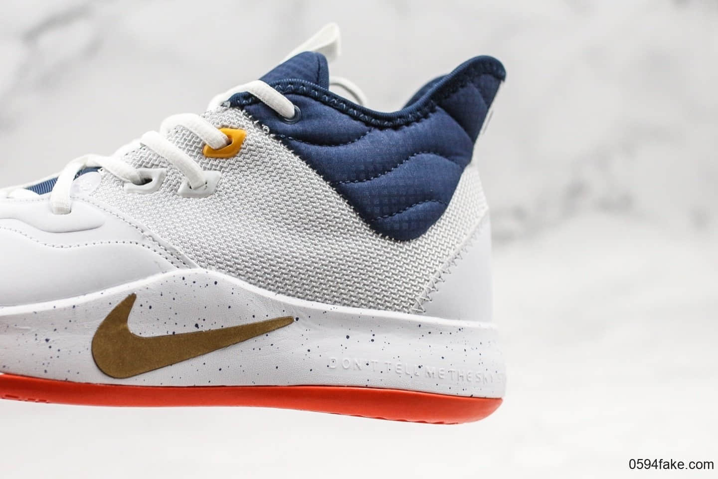 耐克Nike PG3 NASA EP纯原版本保罗乔治三代篮球鞋白蓝配色原盒原标内置ZOOM前掌气垫泡椒实战篮球鞋 货号:AO2608-109