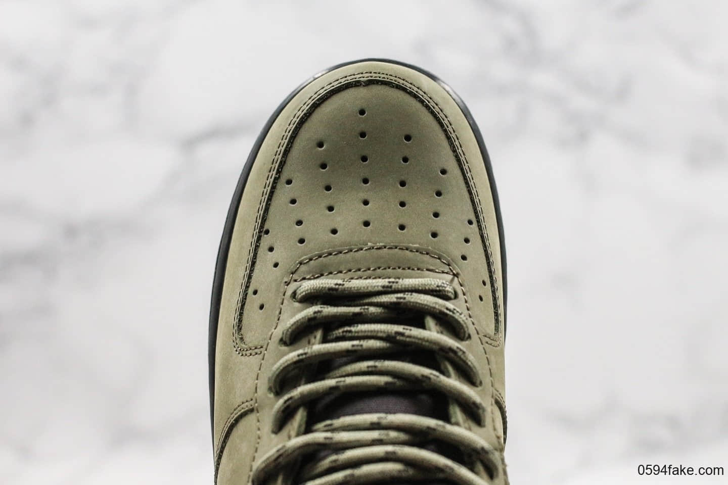耐克Nike Air Force 1 High '07纯原版本高帮空军一号新版2019麂皮橄榄绿配色搭配同色系尼龙鞋带内置气垫 货号:CJ9178-200