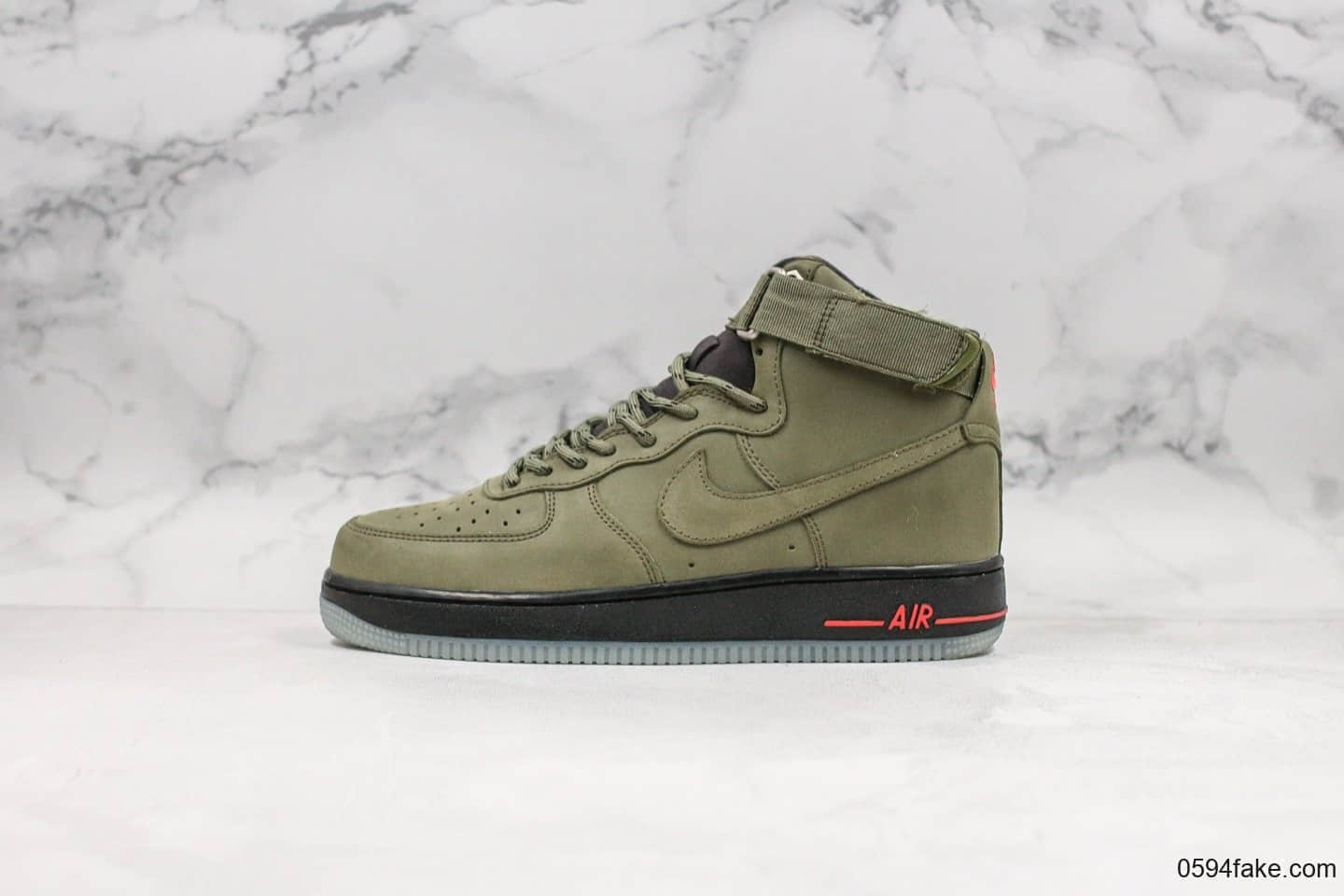 耐克Nike Air Force 1 High '07纯原版本高帮空军一号新版2019麂皮橄榄绿配色搭配同色系尼龙鞋带内置气垫 货号:CJ9178-200