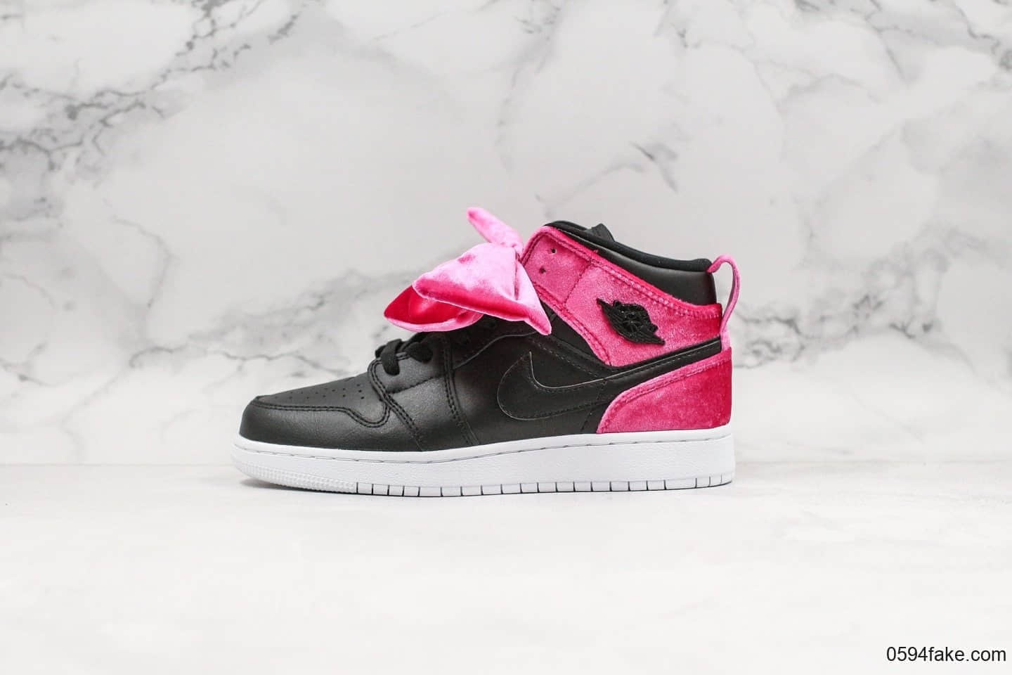 乔丹Air Jordan 1 Mid Bow中帮aj1丝绒蝴蝶结纯原版本原标原盒全新批次女子实战篮球鞋 (ID:21069) - 图片1