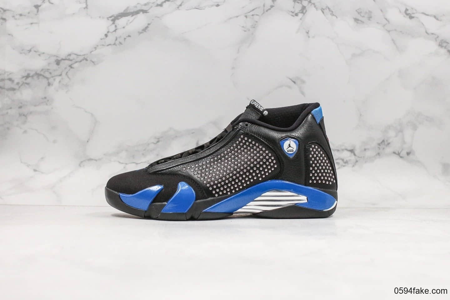 乔丹Air Jordan 14 x Supreme纯原版本联名款AJ14皇家蓝配色法拉利车标型原档案数据开发打造 (ID:21914) - 图片1