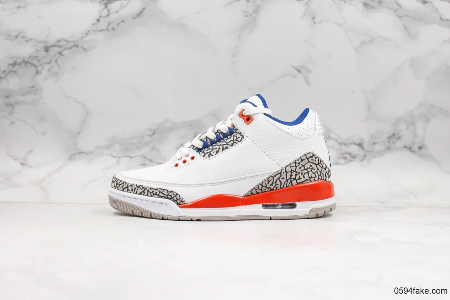 乔丹Air Jordan 3 Knicks纯原版本aj3尼克斯配色经典水泥灰爆裂纹内置透明可视气垫原档案数据开发 货号:136064-148
