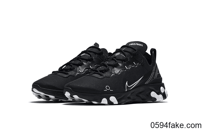 Nike React Element 55还有黑色线稿！情侣鞋没跑了！ (ID:22228) - 图片1