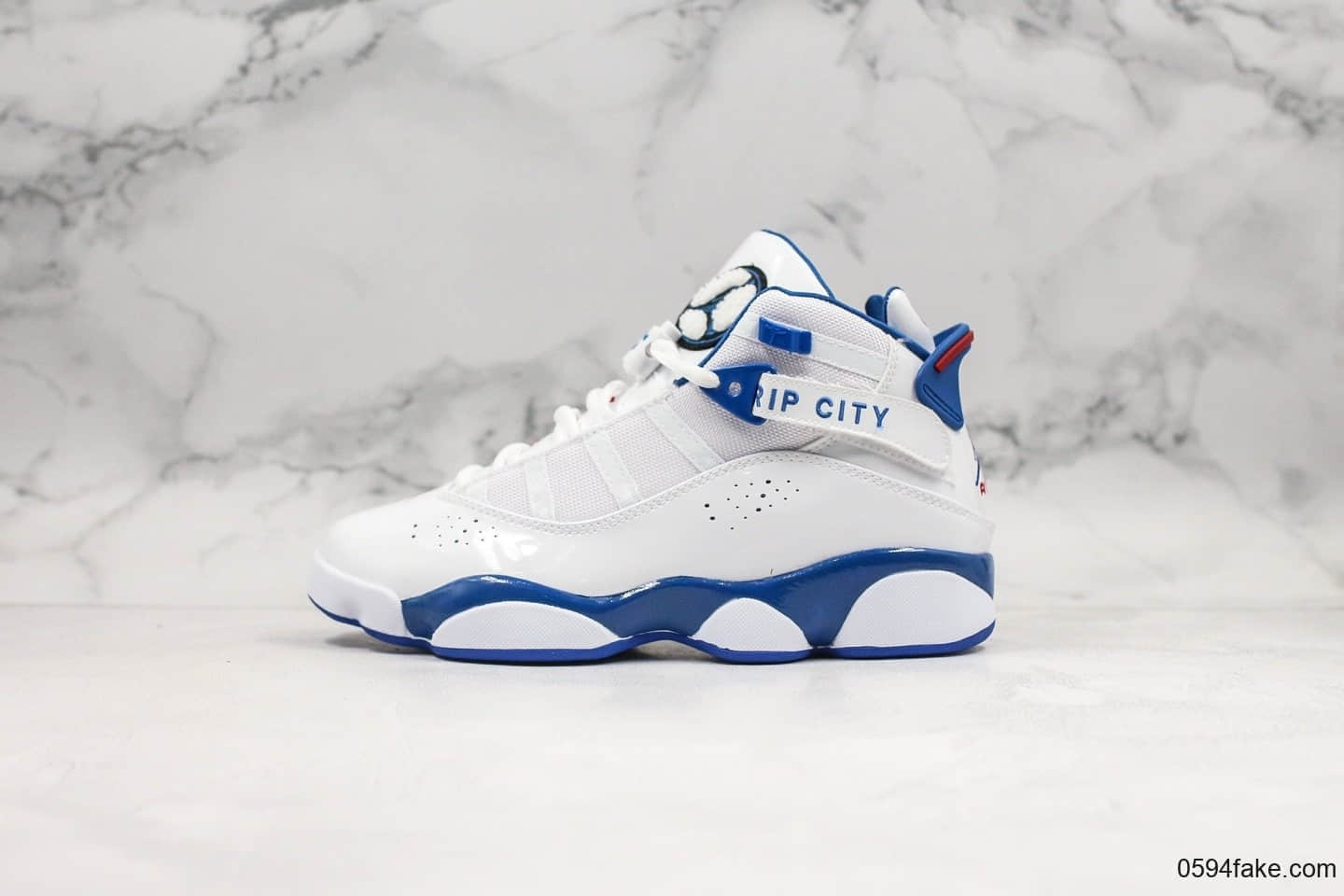 乔丹Air Jordan 6 RIngs纯原版本六冠王AJ6蓝白配色内置原厂纤维碳板中底原装猫眼实战篮球鞋 (ID:22735) - 图片1