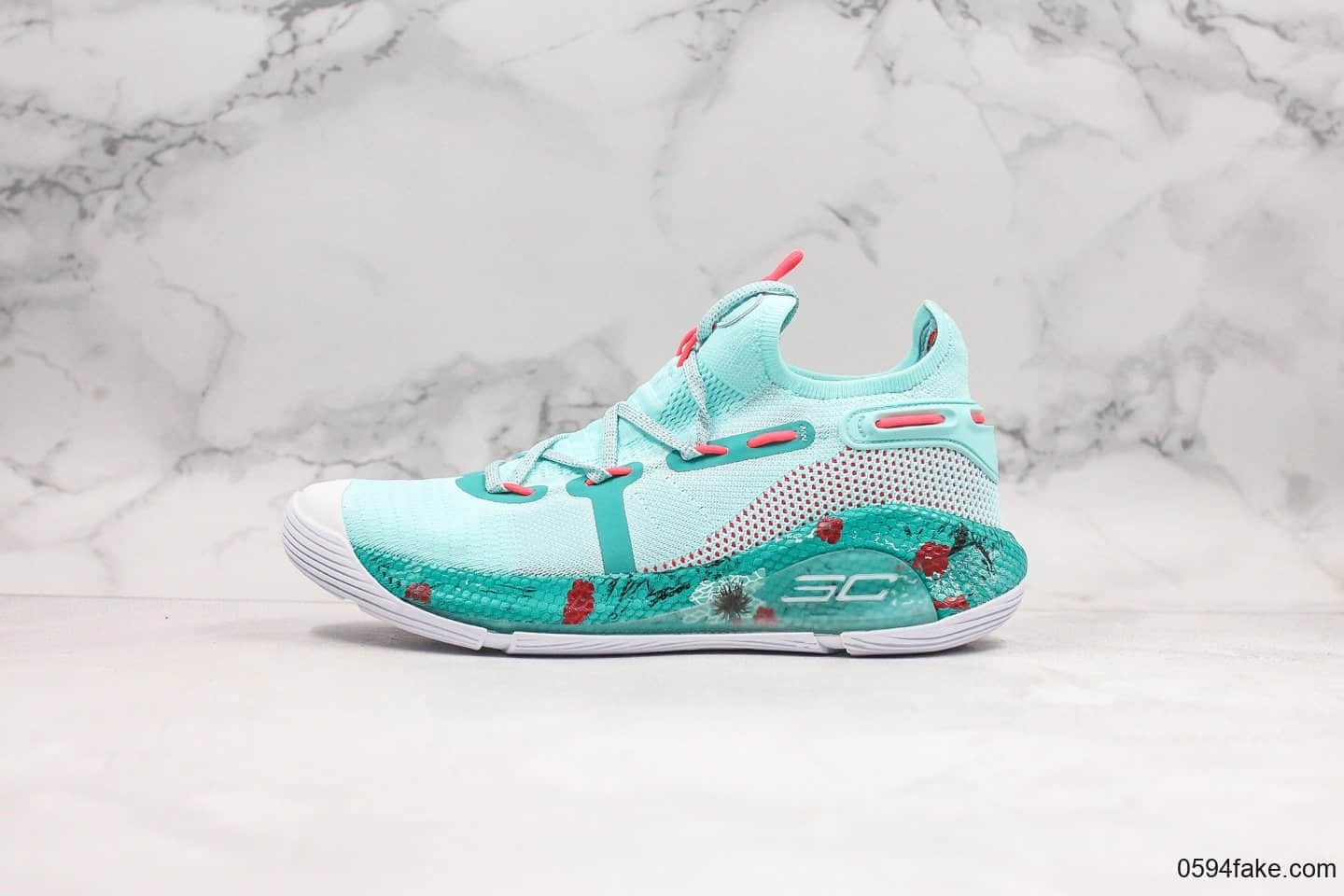 安德玛Under Armour Curry 6 Select Camp纯原版本库里6代薄荷绿训练营配色内置HOVR中底正确卡色原盒原标 (ID:22777) - 图片1