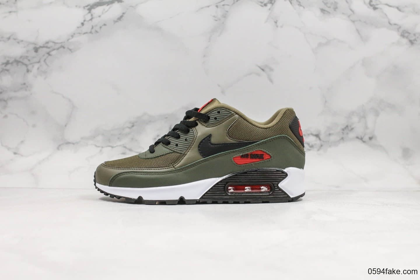 耐克Nike Air Max 90 Essential公司级版本复古max90气垫鞋黑绿配色内置可视气垫搭配菱纹塑胶嵌板 (ID:22910) - 图片1