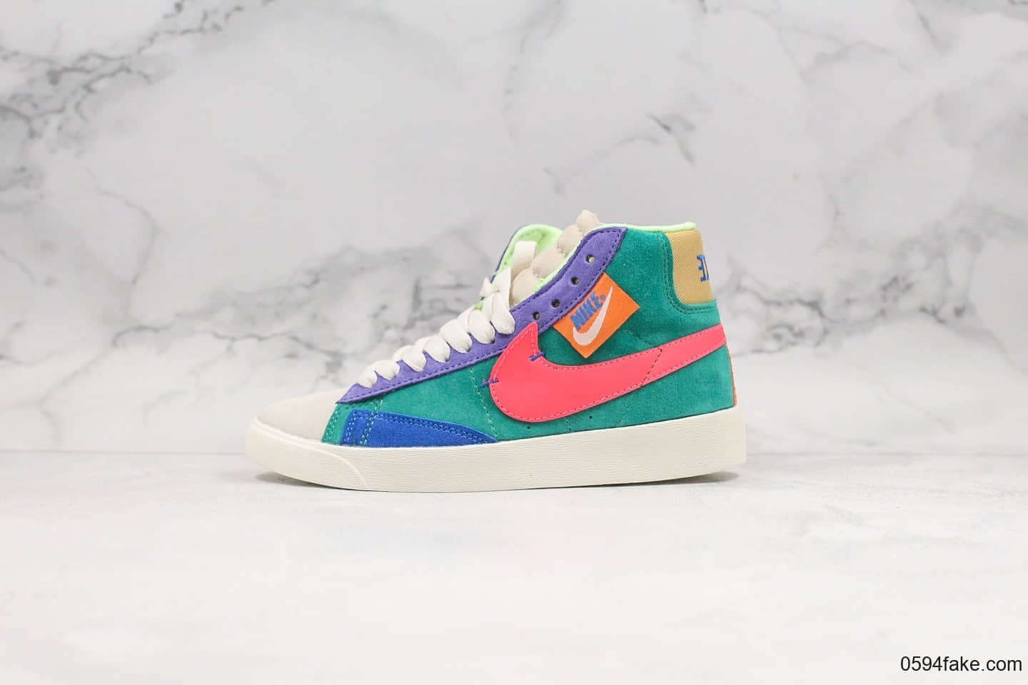 耐克Nike Blazer Mid公司级版本开拓者马卡龙配色拉链款2019新款女子解构拼色休闲高帮板鞋 (ID:22926) - 图片1