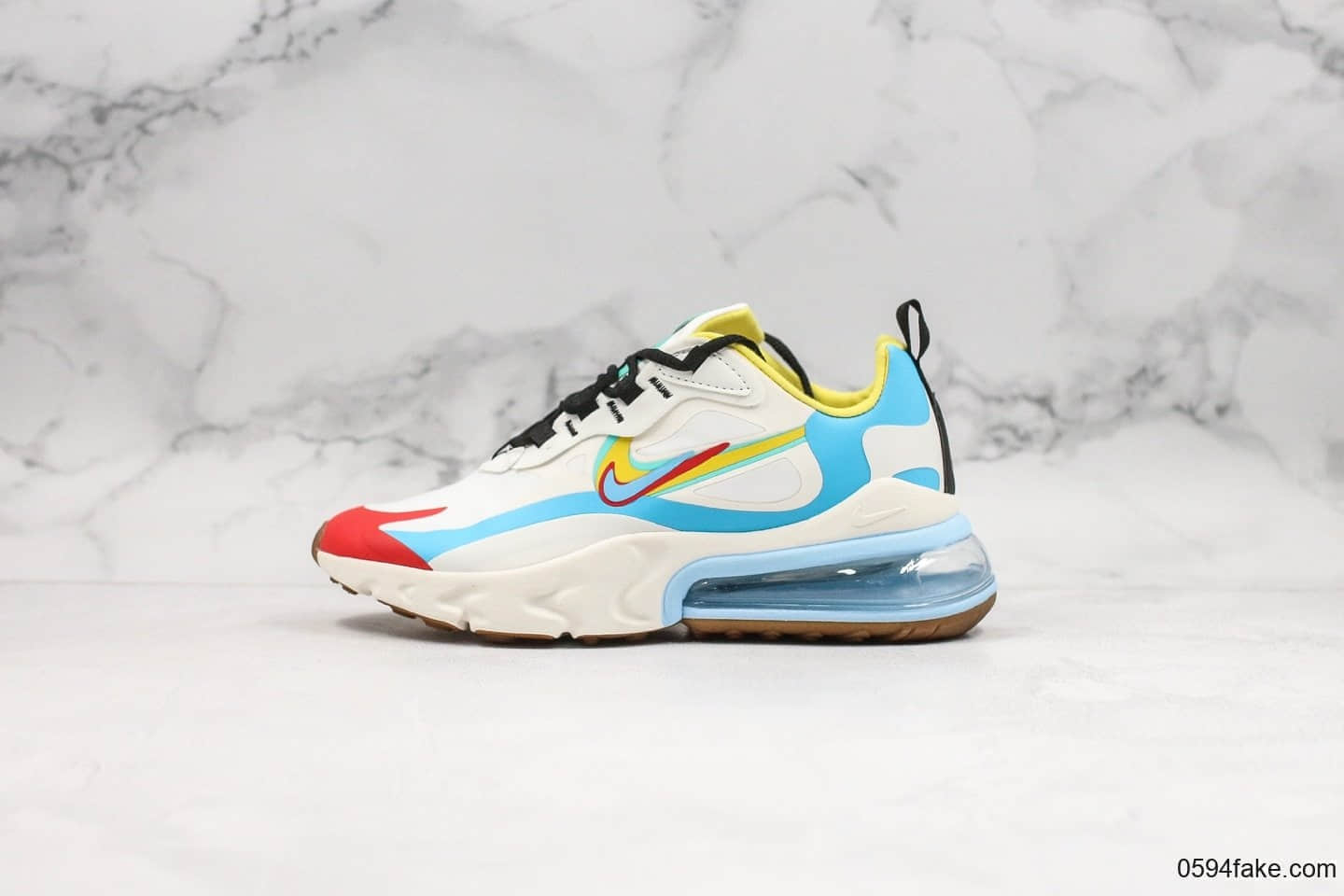 耐克Nike React Air Max 270纯原版本高桥盾网纱系列半气垫跑步鞋内置可视后掌气垫原档案数据开发 货号:CQ4805-146
