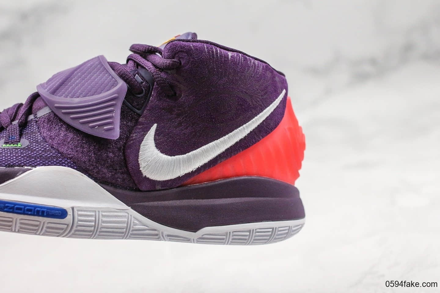 耐克Nike Kyrie 6 Grand Purple纯原版本欧文6黑紫色内置Zoom气垫原档案数据开发原厂欧斯莱缓震鞋垫支持高强度实战 货号:BQ4630-500