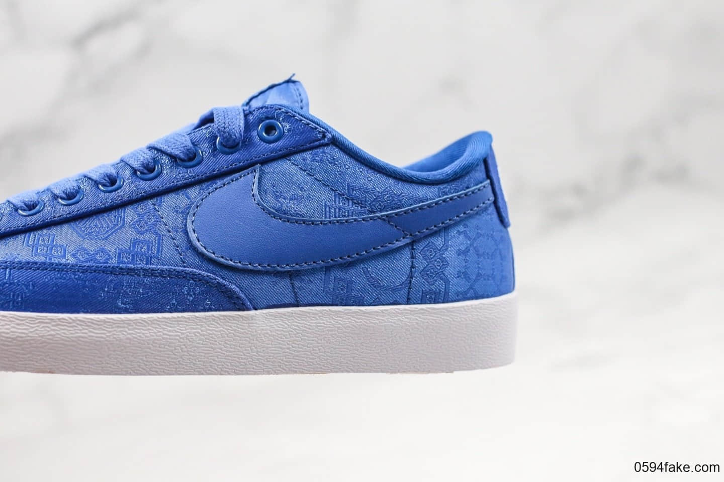 耐克Nike Blazer Low Le公司级版本低帮开拓者陈冠希联名款蓝丝绸表皮可刮原盒原标 货号:AV9374-281