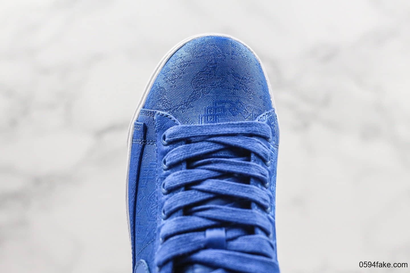 耐克Nike Blazer Low Le公司级版本低帮开拓者陈冠希联名款蓝丝绸表皮可刮原盒原标 货号:AV9374-281