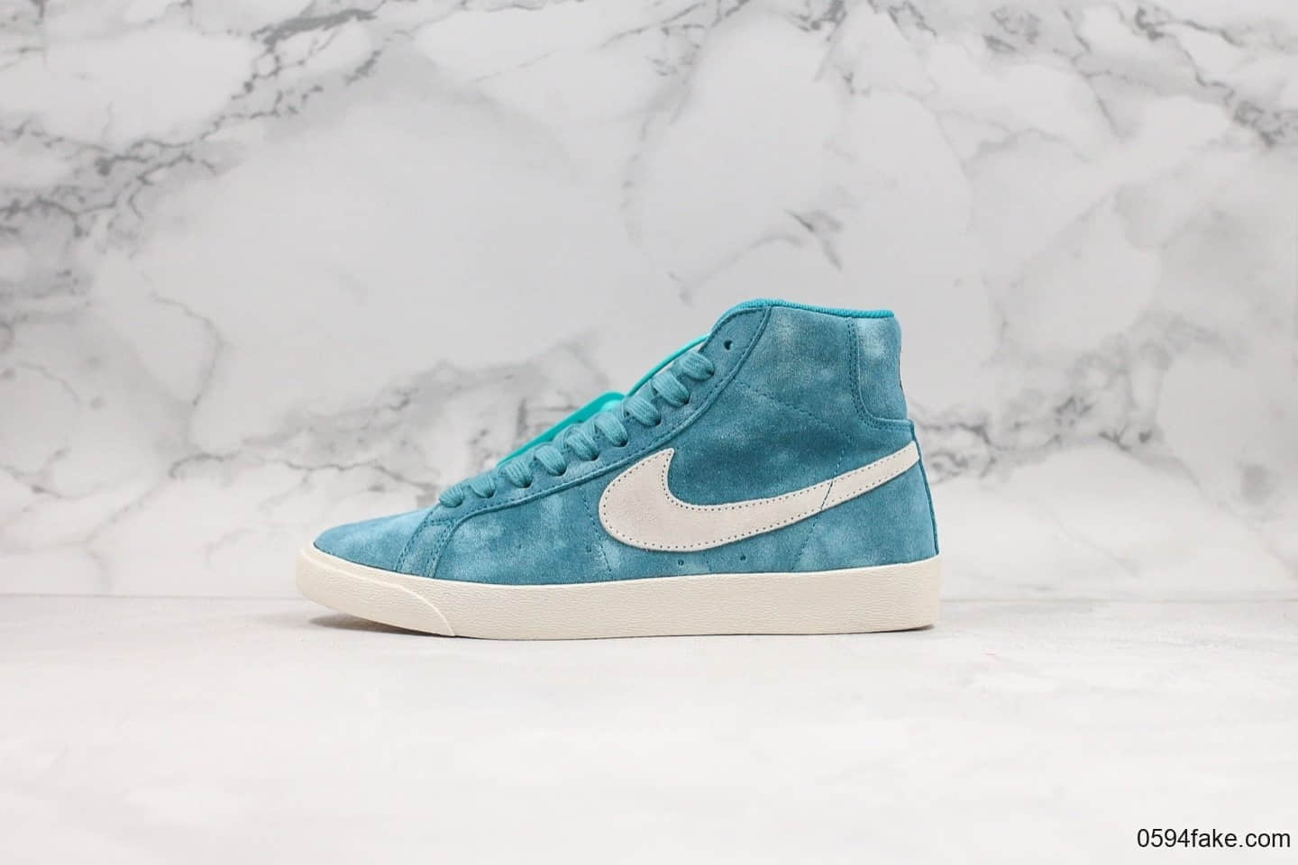 耐克Nike SB Zoom Blazer MID公司级版本高帮开拓者蓝色后跟玫瑰刺绣内置Zoom气垫区别市面通货版本 (ID:23262) - 图片1