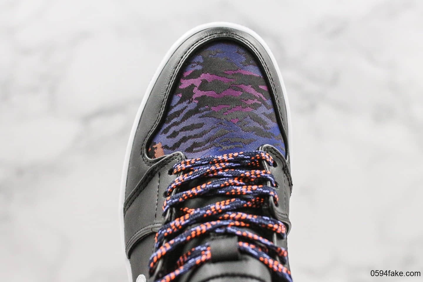 乔丹Air Jordan 1 Mid公司级版本中帮aj1虎纹配色原厂3D针织工艺天猫外贸客户指定版本 货号:AV5174-005