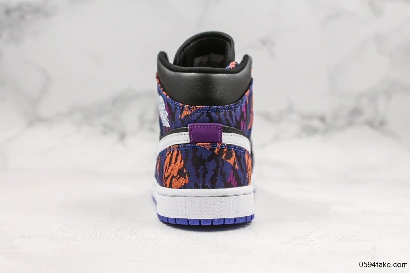 乔丹Air Jordan 1 Mid公司级版本中帮aj1虎纹配色原厂3D针织工艺天猫外贸客户指定版本 货号:AV5174-005