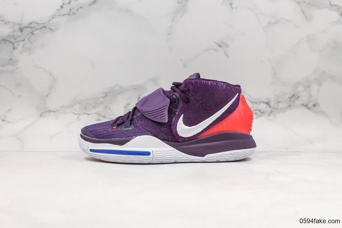耐克Nike Kyrie 6 Grand Purple纯原版本欧文6代黑紫色内置气垫麂皮材质原档数据采集原厂Ortholite 欧斯莱缓震鞋垫 (ID:23302) - 图片1