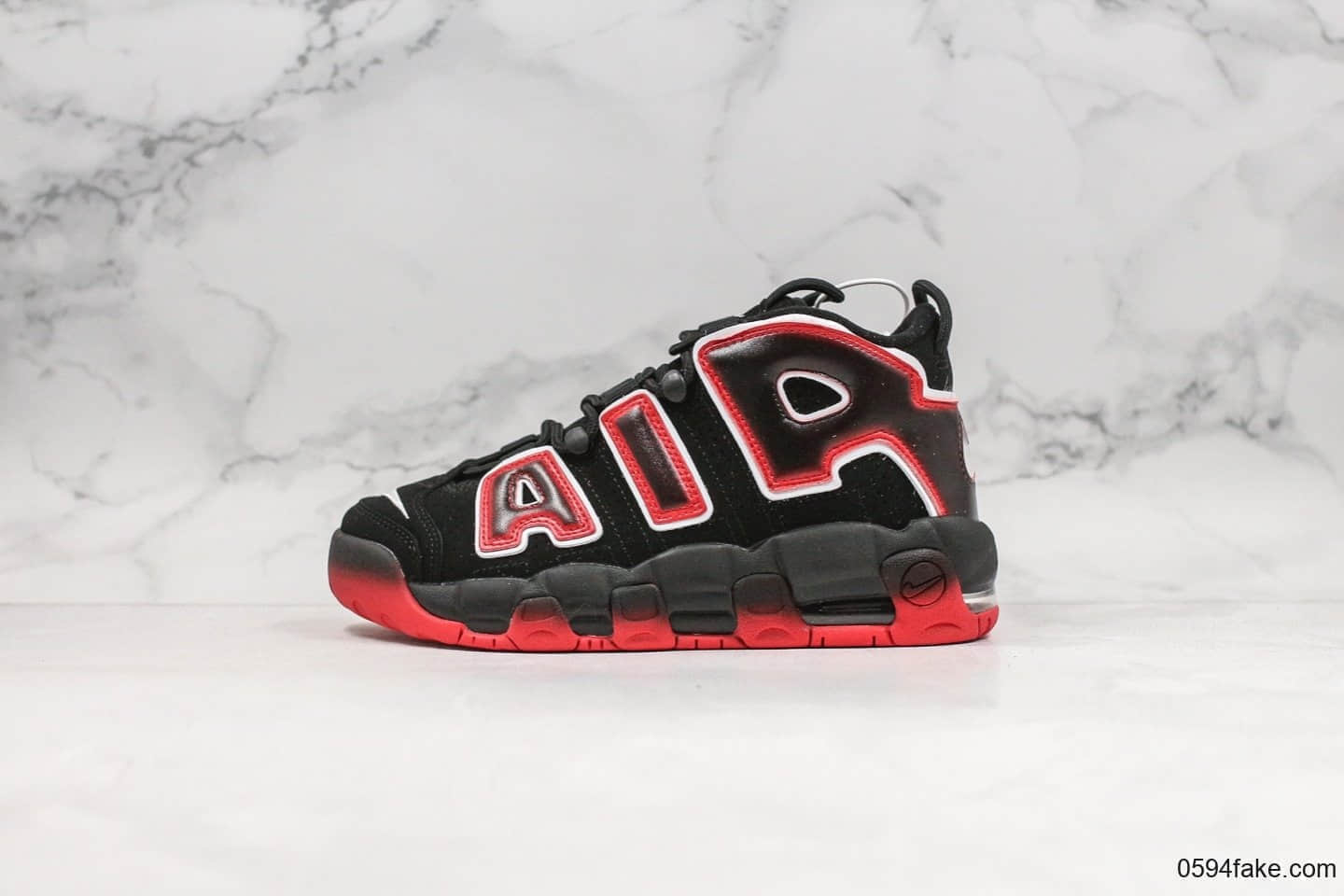 耐克Nike Air More Uptempo 96 OG纯原版本大皮蓬系列黑红内置全掌可视气垫原盒原标 (ID:23567) - 图片1