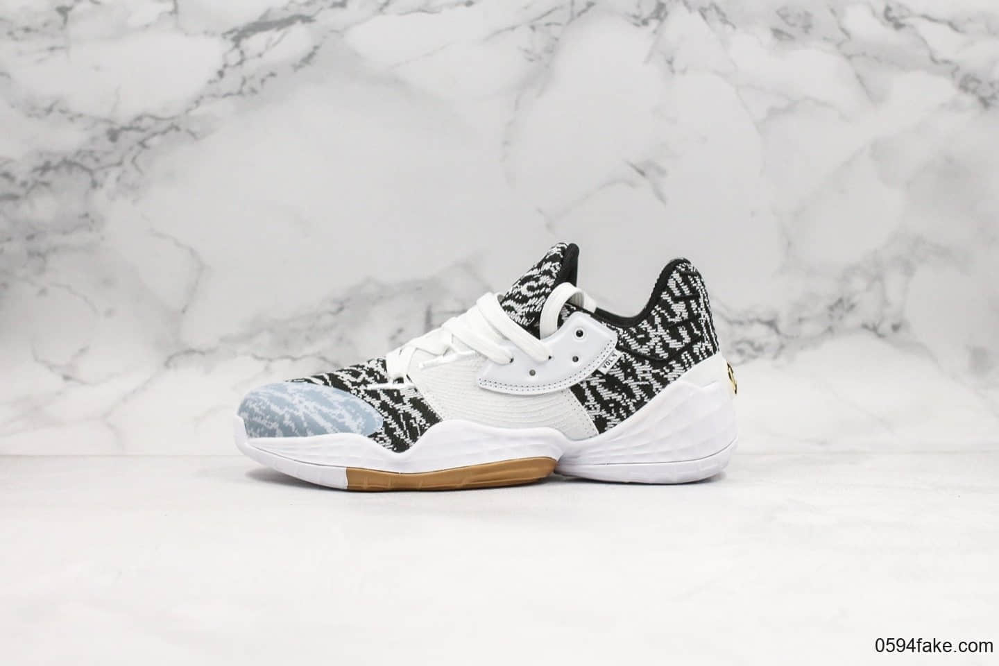 阿迪达斯adidas Harden Vol.4 Gca纯原版本哈登4代篮球鞋黑白配色原档案数据开发原材料打造一比一实战篮球鞋 (ID:23690) - 图片1