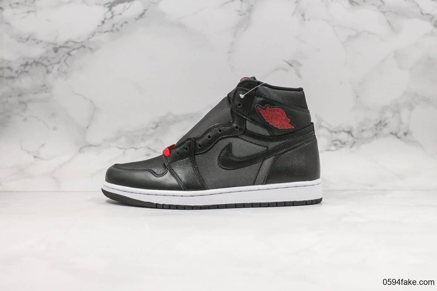 乔丹Air Jordan 1 High OG Black Satin纯原版本黑红丝绸AJ1原档案数据开发打造 (ID:24980) - 图片1