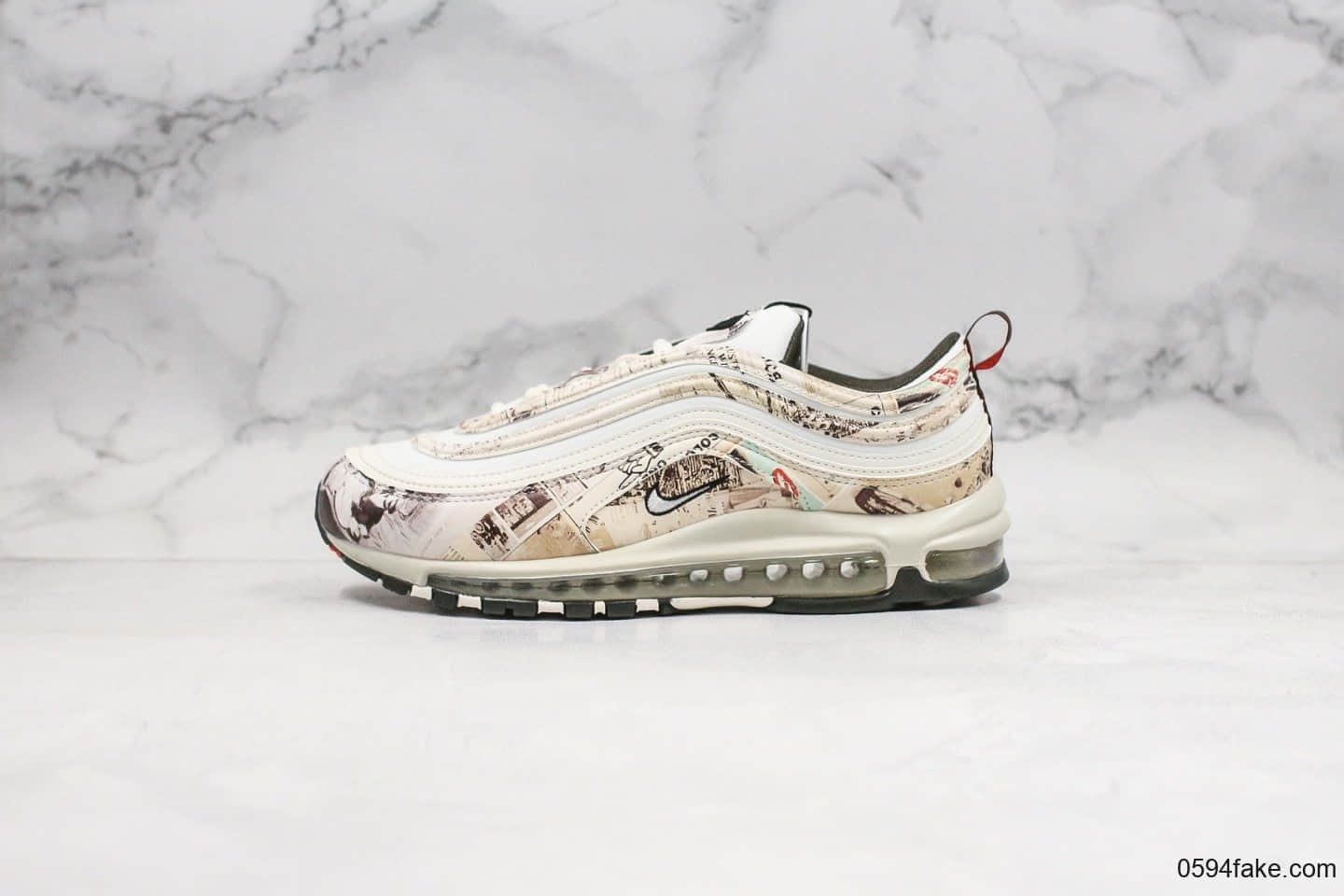 耐克Nike Air Max 97 OG纯原版本报纸主题MAX97气垫鞋内置原厂TPU反光材料原厂气垫原盒原标 (ID:25417) - 图片1