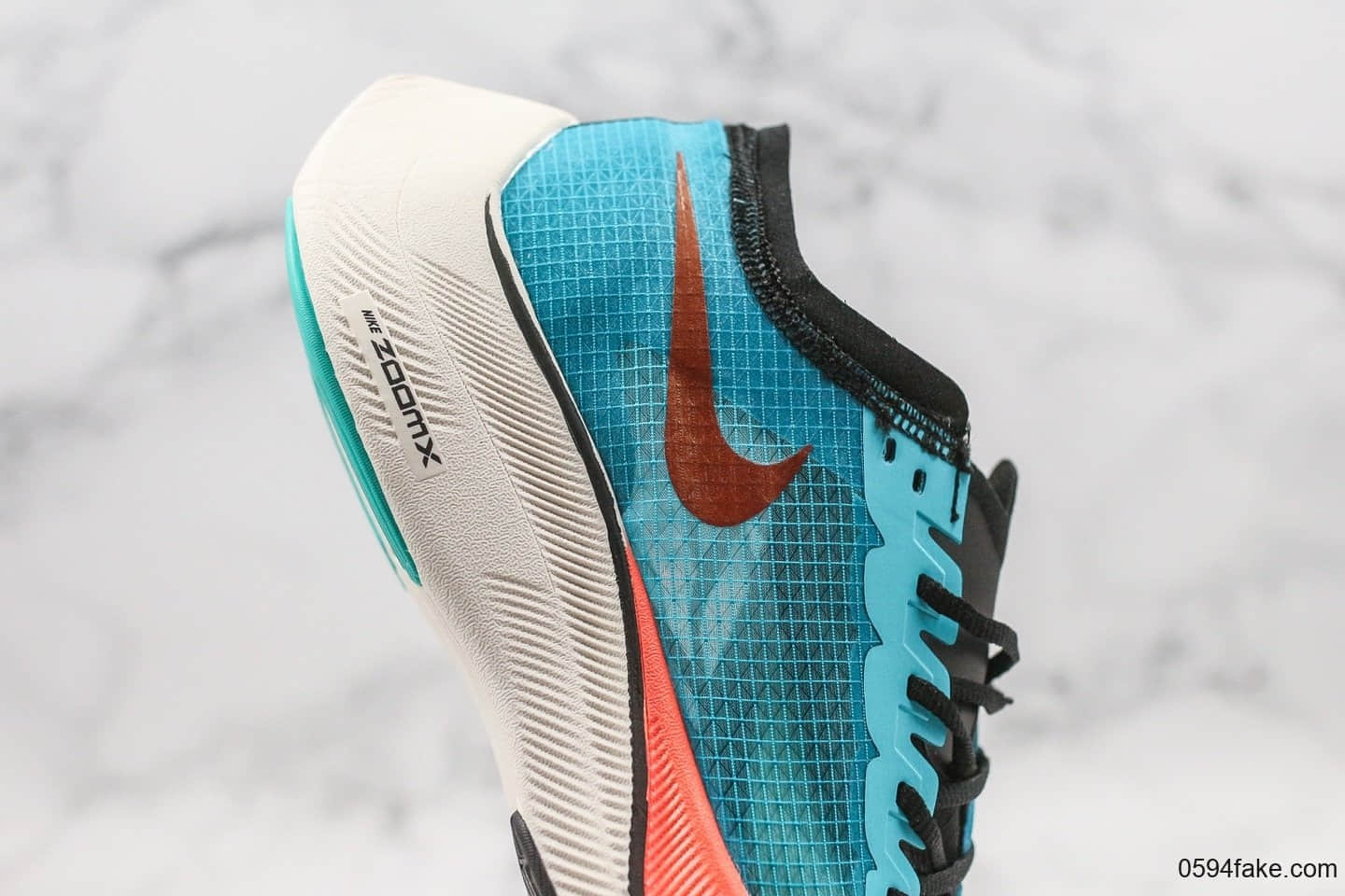 耐克Nike ZoomX Vaporfly NEXT%公司级版本轻质马拉松跑鞋蓝橙色内置Zoomx缓震科技原楦头纸板打造 货号:CD4553-300