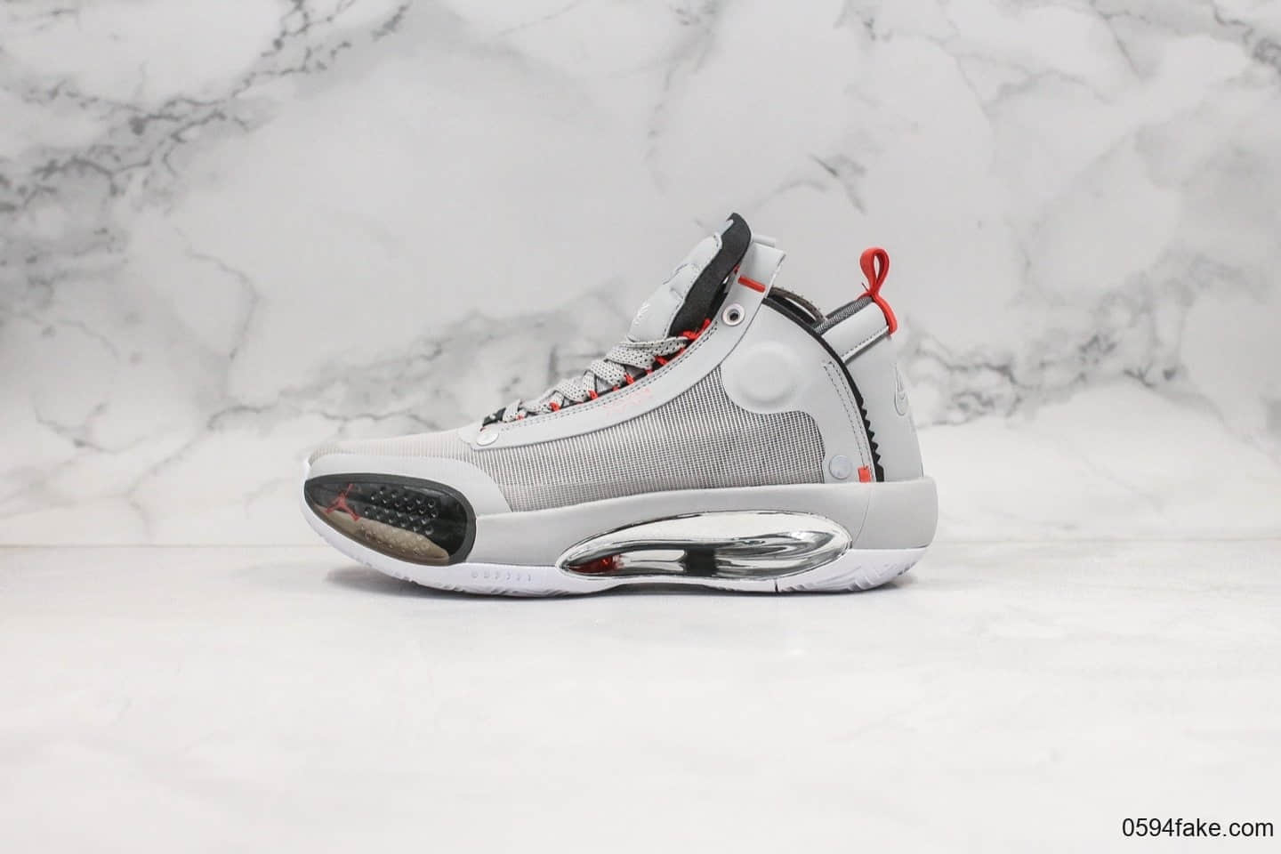 乔丹Air Jordan XXXIV PE Eclipse纯原版本未来概念轻量化AJ34篮球鞋狼灰色内置气垫支持实战镂空中底 (ID:25501) - 图片1