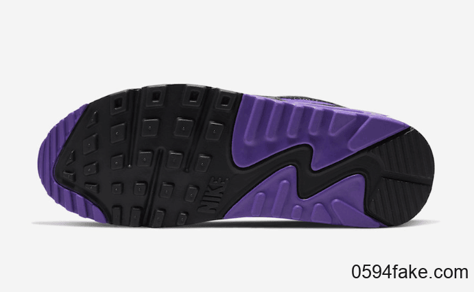 经典十足!Nike Air Max 90黑白紫OG元年配色明年回归! 货号:CD0490-103
