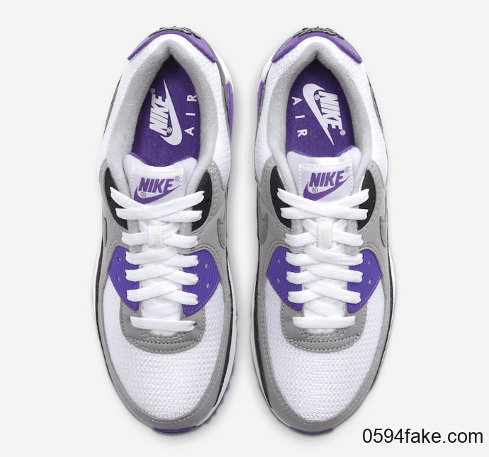 经典十足!Nike Air Max 90黑白紫OG元年配色明年回归! 货号:CD0490-103