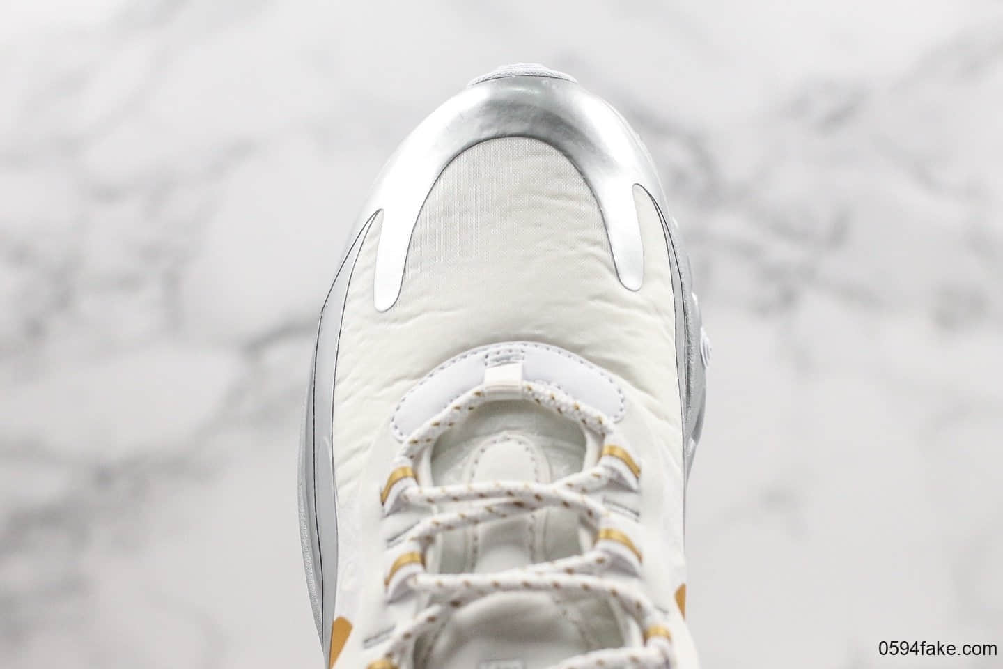 耐克Nike React Air Max 270纯原版本网纱系列机能半掌气垫跑鞋上海限定白银配色原楦头原纸板打造 货号:CQ4597-110