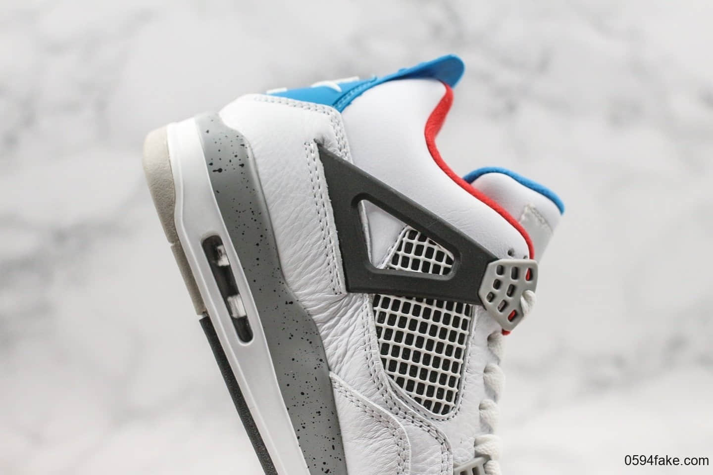 乔丹Air Jordan 4 What The纯原版本AJ4红蓝鸳鸯配色30周年白红蓝水泥原档案数据开发原厂可视气垫 货号:CI1184-146