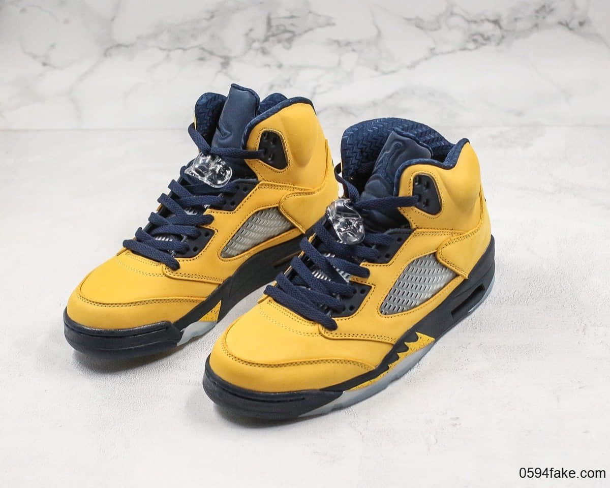 乔丹Air Jordan 5 Inspire纯原版本密歇根大学AJ5麂皮黄内置可视气垫原楦头原纸板打造 货号:CQ9541-704