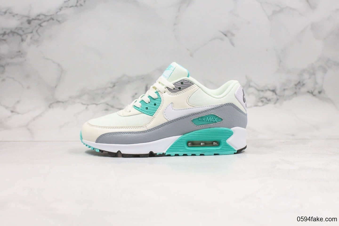 耐克Nike Air Max 90 Essential纯原版本复古气垫跑鞋max90白灰绿色内置可视气垫原盒原标 货号:325213-140