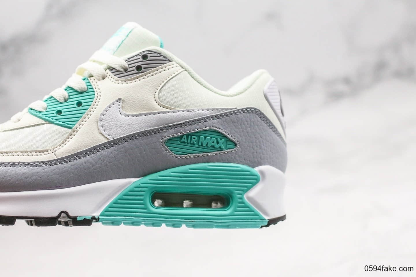 耐克Nike Air Max 90 Essential纯原版本复古气垫跑鞋max90白灰绿色内置可视气垫原盒原标 货号:325213-140