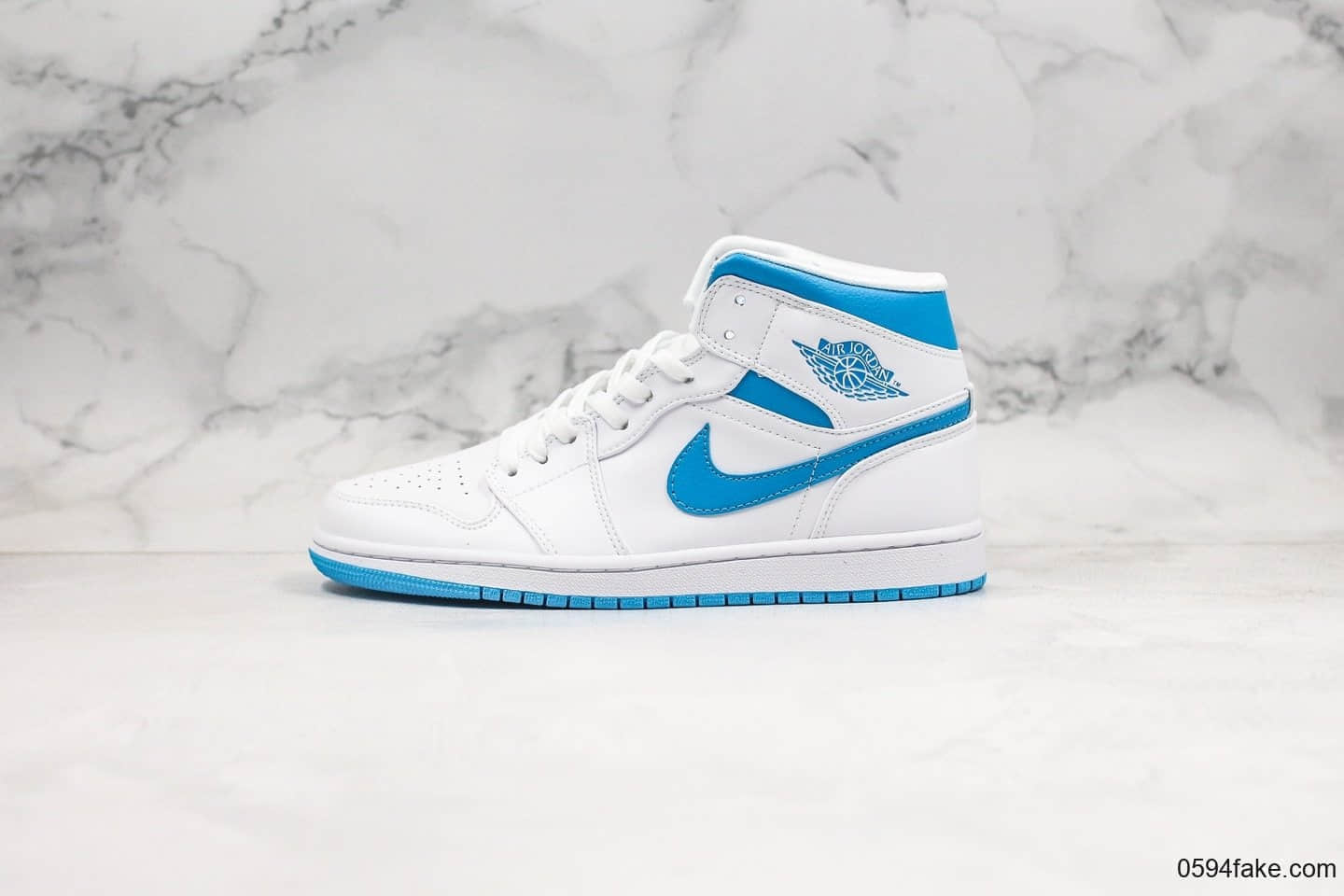 乔丹Air Jordan 1 Mid公司级版本中帮AJ1北卡蓝配色原厂原模大底正确鞋面皮料 (ID:26488) - 图片1