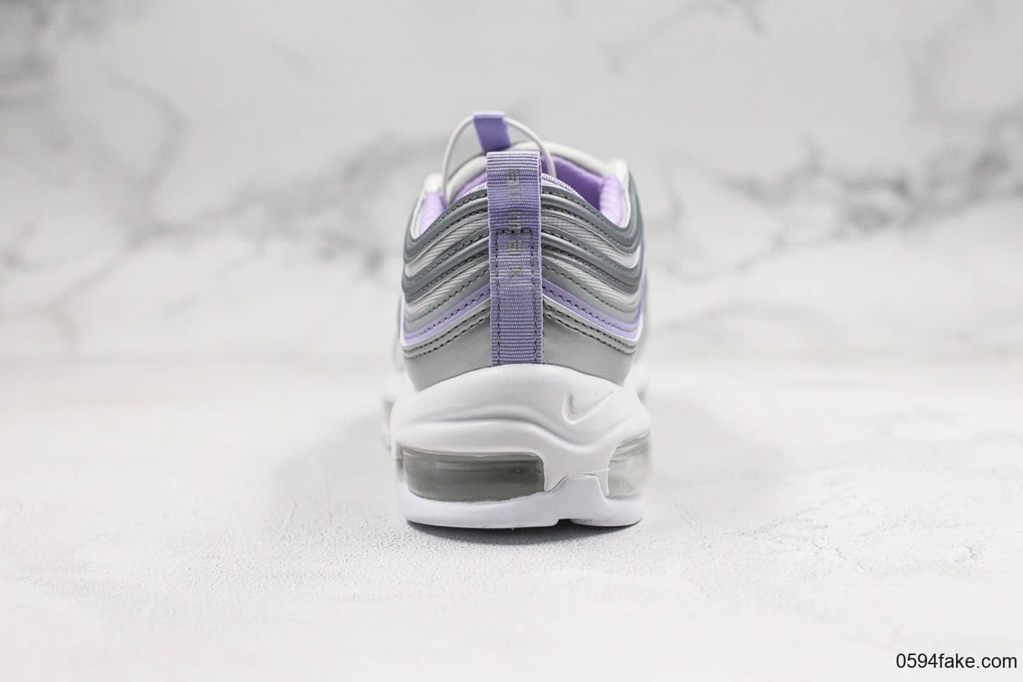 耐克Nike Air Max 97纯原版本复古子弹气垫鞋Max97银紫配色内置真实气垫原楦头原纸板打造 货号:CQ4806-015