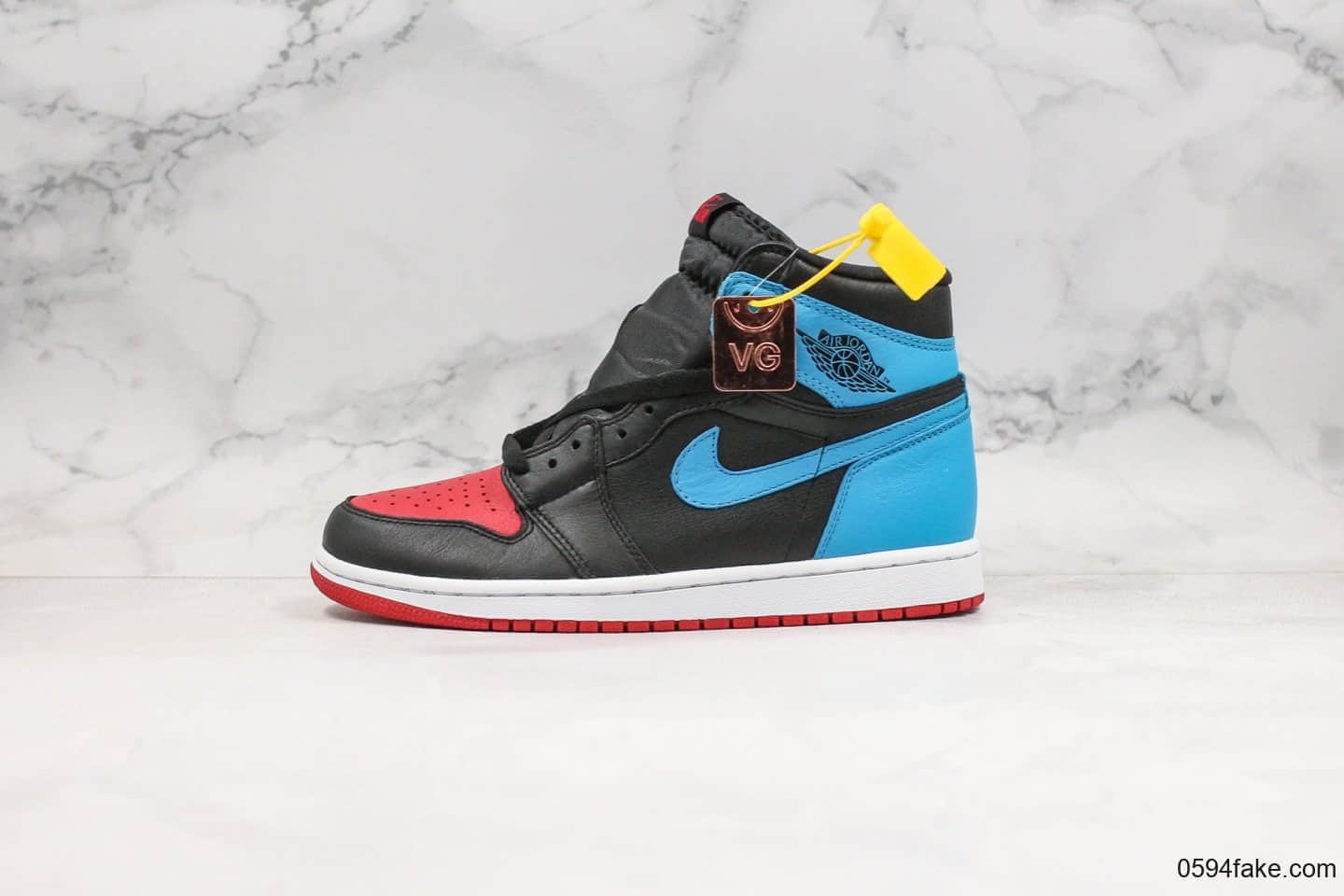 乔丹Air Jordan 1 High OG WMNS UNC To Chicago纯原版本高帮AJ1红蓝配色原档案数据开发原楦头纸板打造 货号:CD0461-046