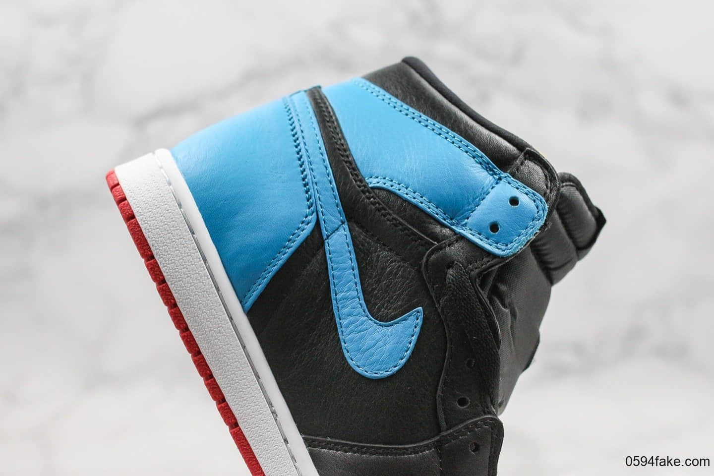 乔丹Air Jordan 1 High OG WMNS UNC To Chicago纯原版本高帮AJ1红蓝配色原档案数据开发原楦头纸板打造 货号:CD0461-046