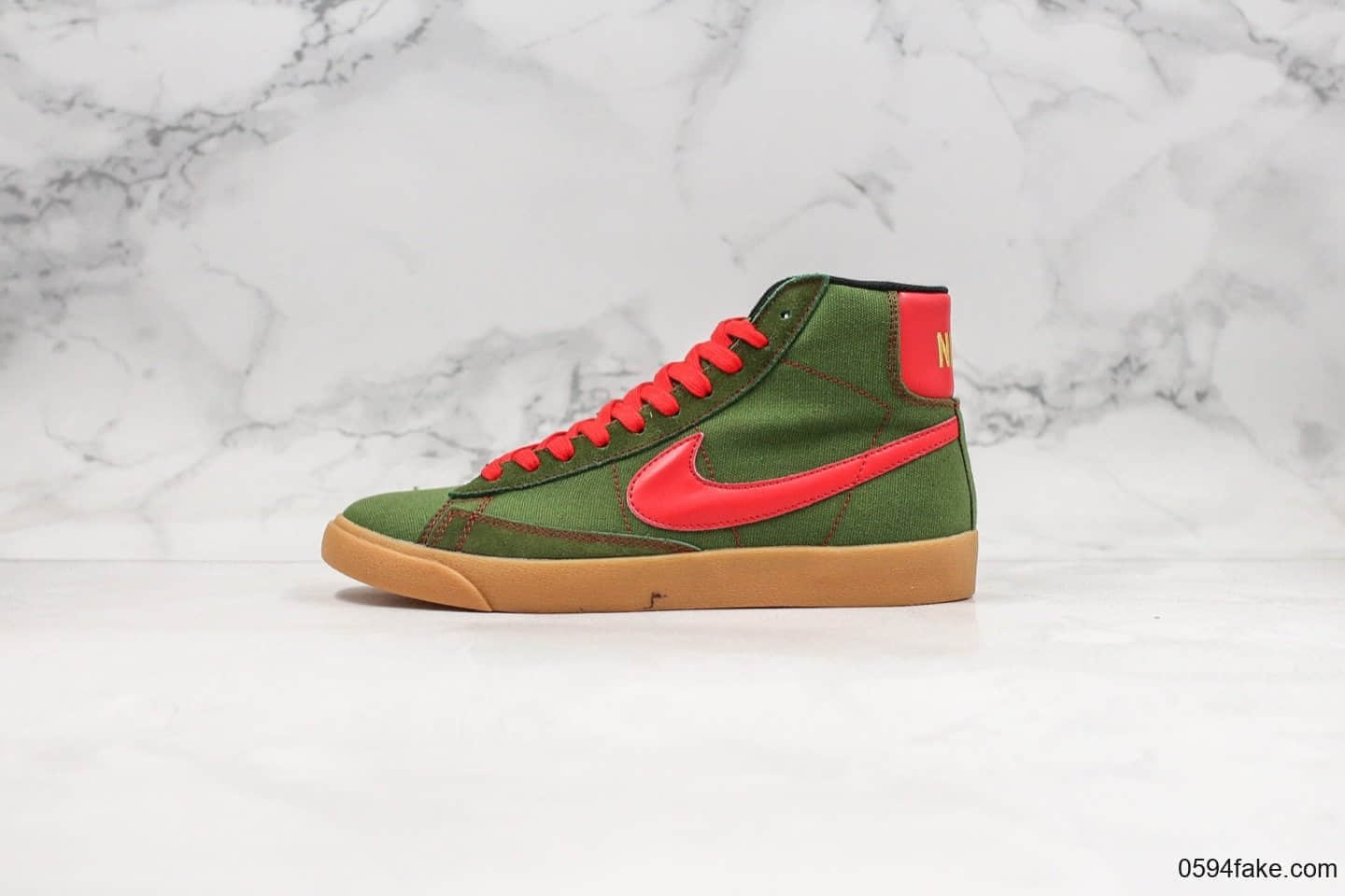 耐克Nike Blazer Mid QS HH公司级版本高帮开拓者复古红绿配色内置Zoom气垫原盒配件 货号:JL6806-400